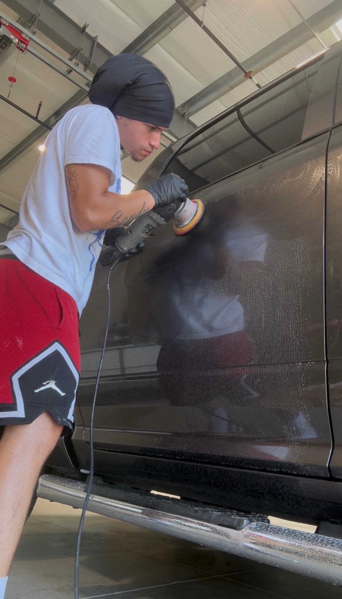 Professional mobile auto detailing in action